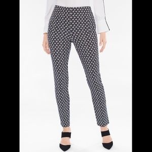 CHICO'S NWT JULIET GEO ANKLE PANTS BLACK / WHITE 6